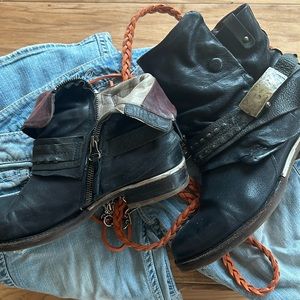 A.S.98 Black and Brown Combat Boots